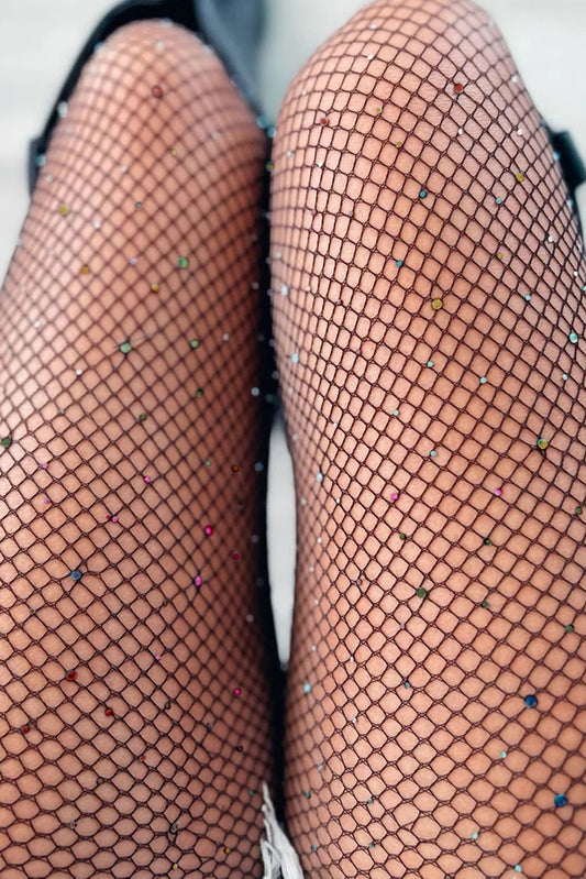 Multicolour Sexy Rhinestone Fishnet Pantyhose